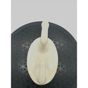 Vintage Lenape Classic Double Robe Hook Genuine Porcelain Beige